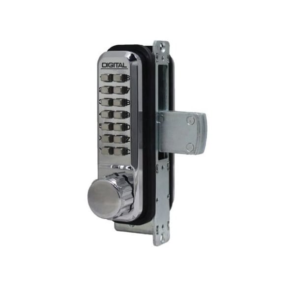 Mechanical Keyless Narrow Stile Deadbolt Lock Single Combination Bright Chrome